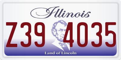 IL license plate Z394035