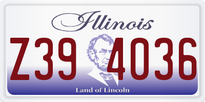 IL license plate Z394036