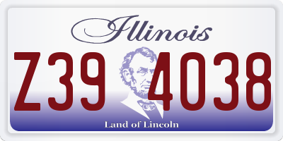 IL license plate Z394038