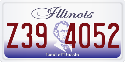 IL license plate Z394052