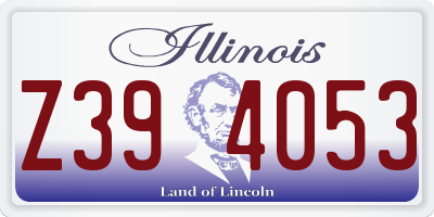 IL license plate Z394053