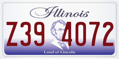 IL license plate Z394072