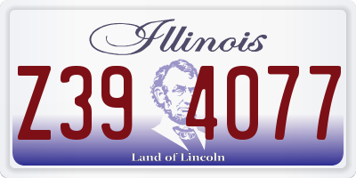 IL license plate Z394077