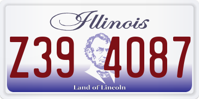 IL license plate Z394087