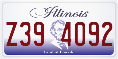 IL license plate Z394092