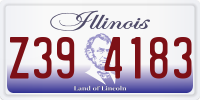 IL license plate Z394183