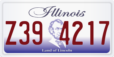IL license plate Z394217