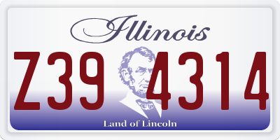 IL license plate Z394314