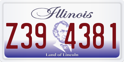 IL license plate Z394381