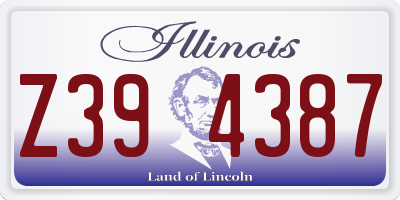 IL license plate Z394387