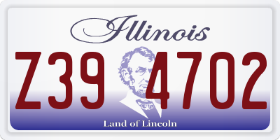 IL license plate Z394702