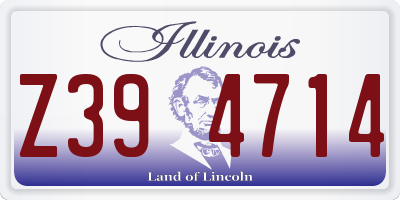 IL license plate Z394714