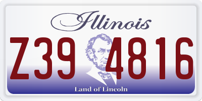 IL license plate Z394816
