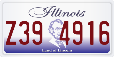 IL license plate Z394916