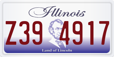 IL license plate Z394917