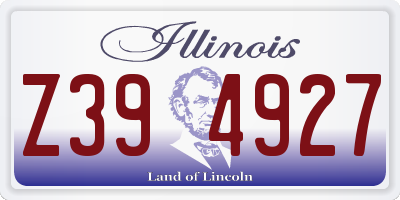 IL license plate Z394927