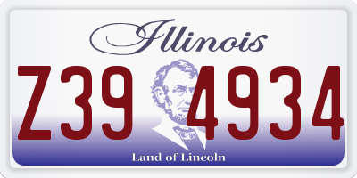 IL license plate Z394934