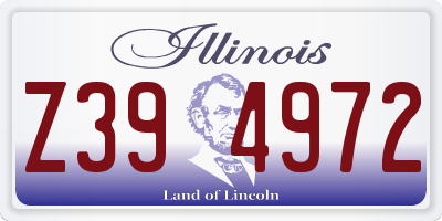 IL license plate Z394972