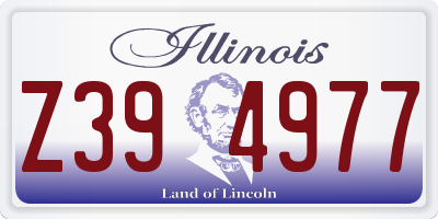 IL license plate Z394977