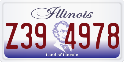 IL license plate Z394978
