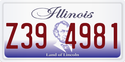 IL license plate Z394981