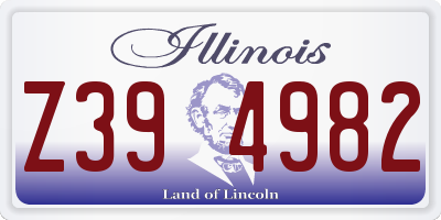 IL license plate Z394982