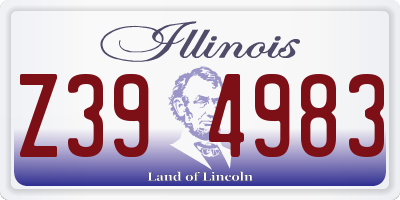 IL license plate Z394983