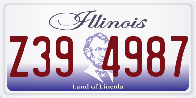 IL license plate Z394987