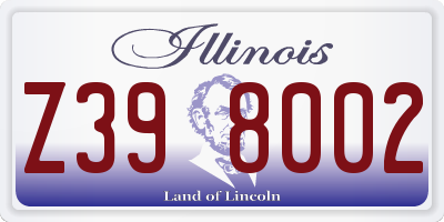 IL license plate Z398002