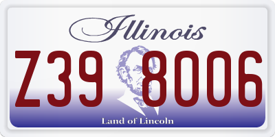 IL license plate Z398006