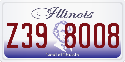IL license plate Z398008