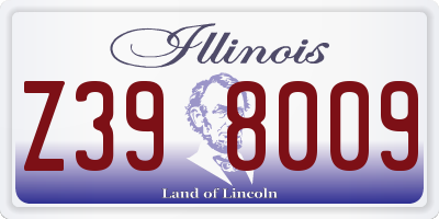 IL license plate Z398009