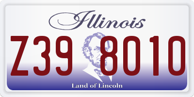 IL license plate Z398010