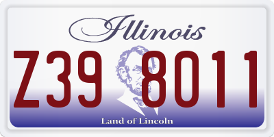 IL license plate Z398011