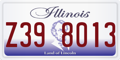 IL license plate Z398013