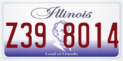 IL license plate Z398014