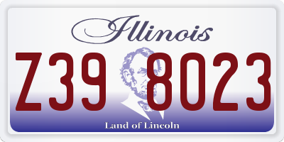 IL license plate Z398023