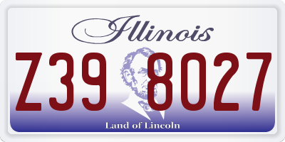 IL license plate Z398027