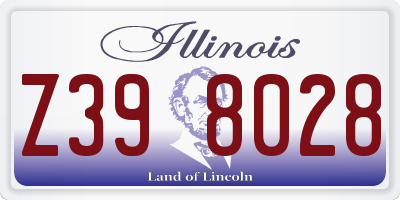 IL license plate Z398028