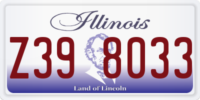 IL license plate Z398033
