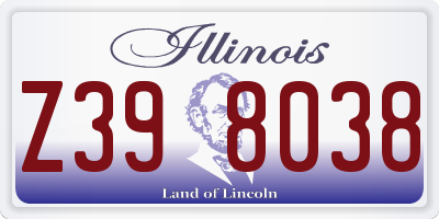 IL license plate Z398038