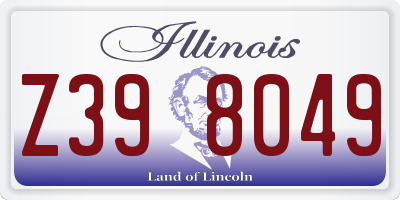 IL license plate Z398049