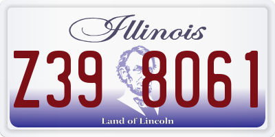 IL license plate Z398061