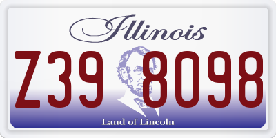 IL license plate Z398098
