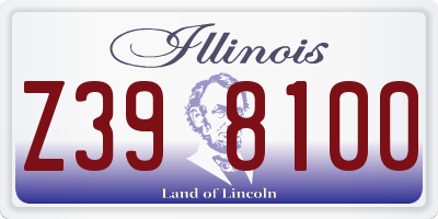 IL license plate Z398100