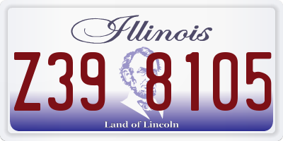 IL license plate Z398105