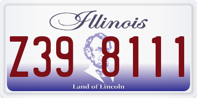 IL license plate Z398111
