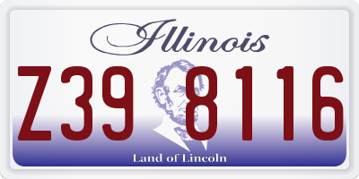 IL license plate Z398116