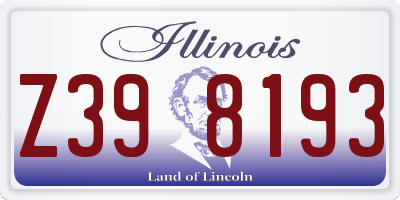 IL license plate Z398193