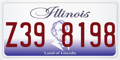IL license plate Z398198